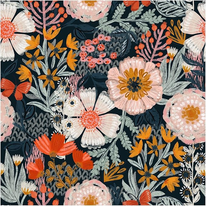 HAOKHOME Boho Peel and Stick Wallpaper Floral Wall Paper Removable by HAOKHOME