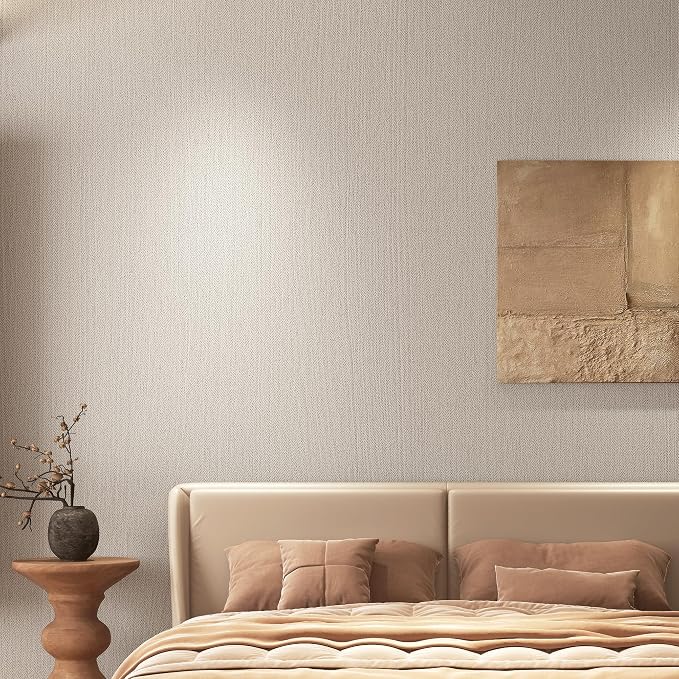 Haimin Fabric Wallpaper Textured Contact Paper Peel and Stick Faux Linen Wall - Image 7