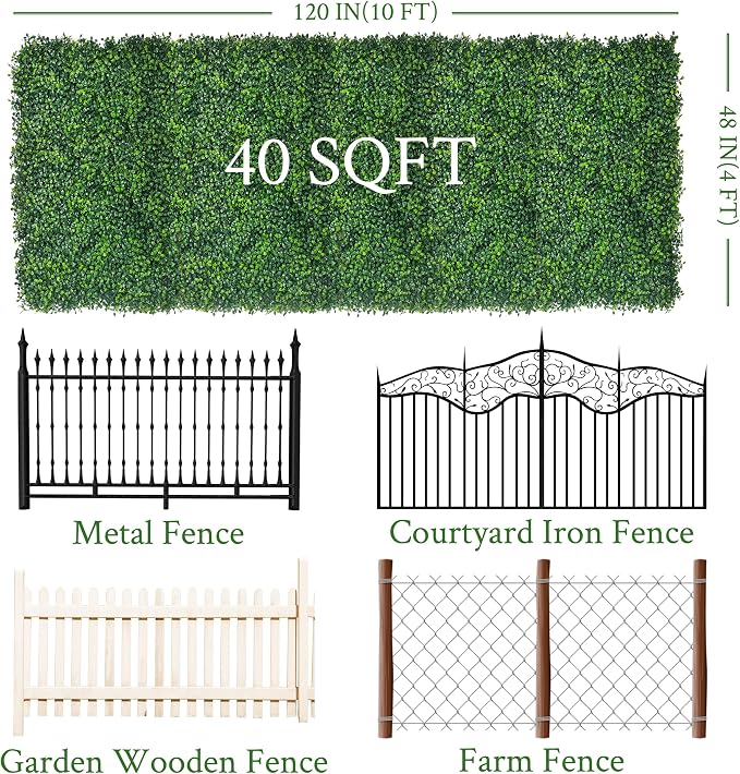 Artificial Ivy Privacy Fence Screen:48"x 120" 4-Layer Leaf UV-Anti Faux - Image 2