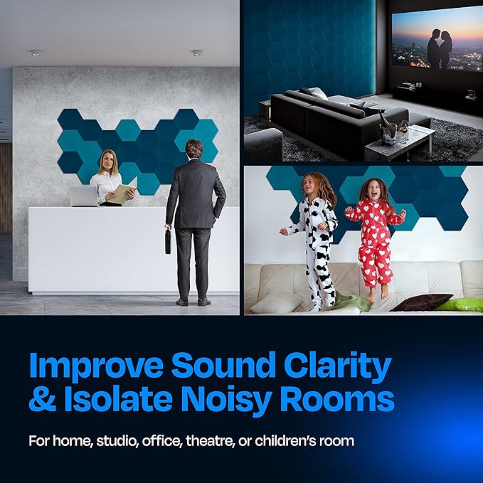 Acoustic Panels 12-Pack Soundproof Wall Panels 12"X10.4"X0.4" Sound Panels High - Image 4