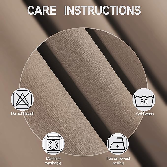 LEMOMO Blackout Curtains 66 x 95 inch/Cappuccino Curtains Set of 2 - Image 4
