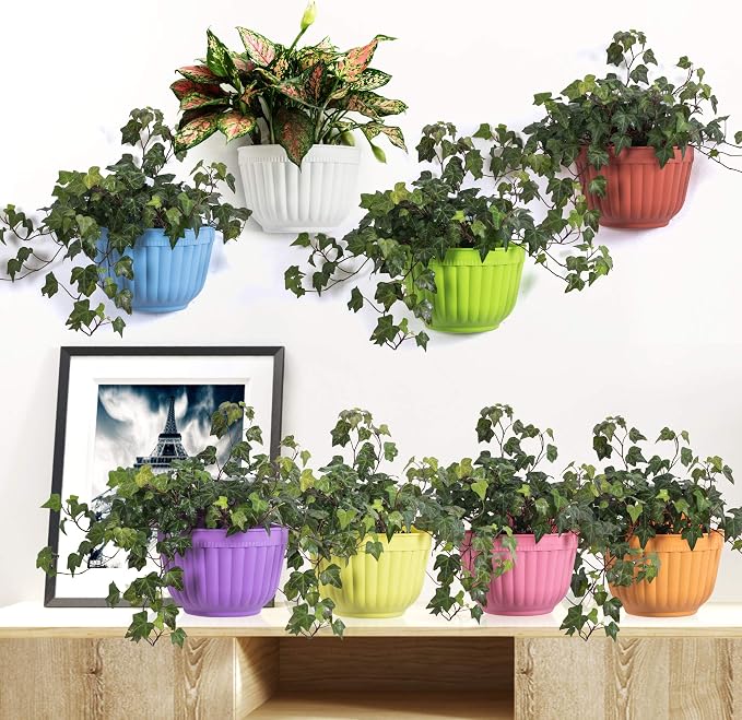6 Pack Colorful Wall Hanging Planters - Image 4