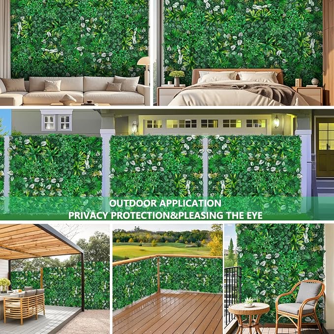 Grooy Artificial Hedge Grass Wall, Boxwood Panels 40"x120", UV Protected - Image 5