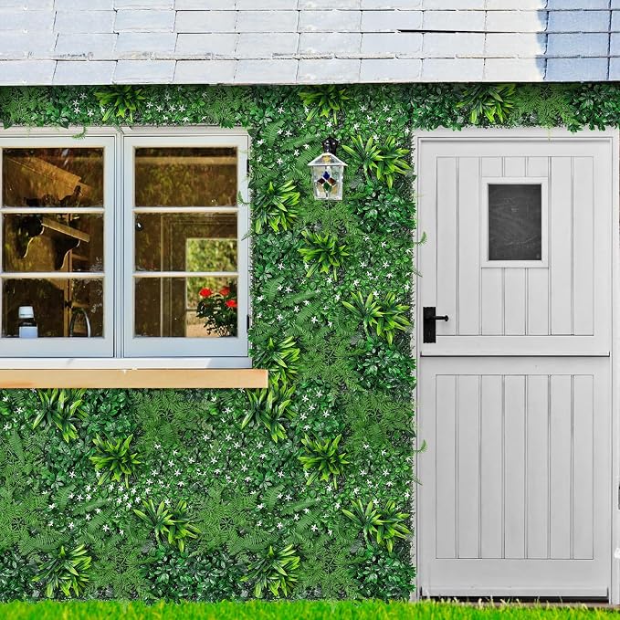 Grooy Grass Wall, Artificial Boxwood Panels 20"x20", Privacy Hedge Fence Screen - Image 6
