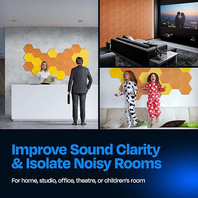 Acoustic Panels 12-Pack Soundproof Wall Panels 12"X10.4"X0.4" Sound Panels High - Image 4