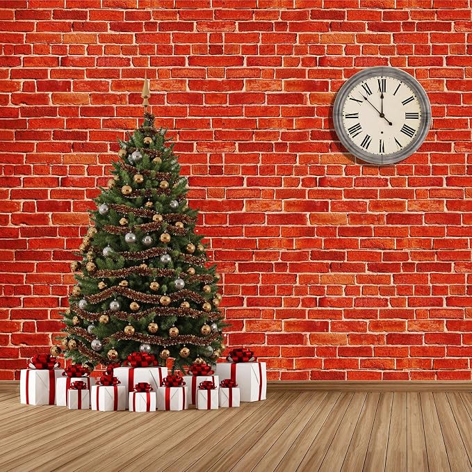Chuangdi 2pcs 4.5 x 9 Feet Brick Wallpaper Peel and Stick Backdrop Tablecloth - Image 6