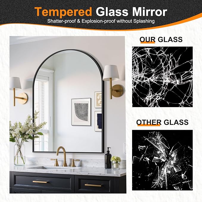 Delma Arched Bathroom Mirror, Living Room and Entryway - Image 4