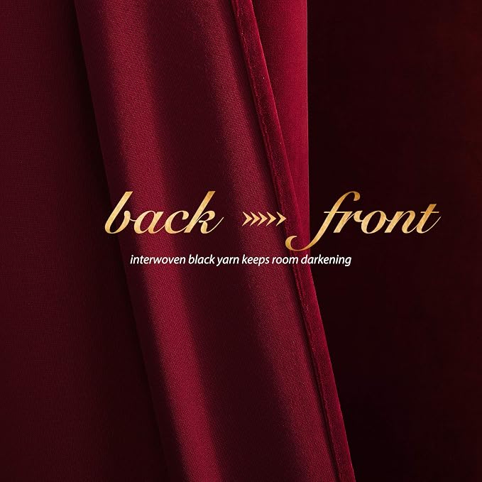 NICETOWN Christmas Red Velvet Curtains and Drapes, Extra Long Elegant Wall - Image 4
