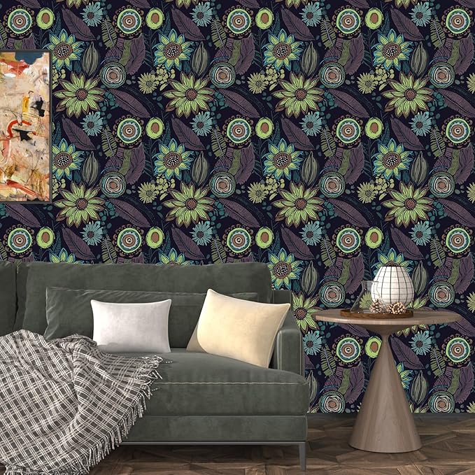 Vintage Boho Wallpaper Peel and Stick, Gothic Floral Contact Paper, Retro - Image 2