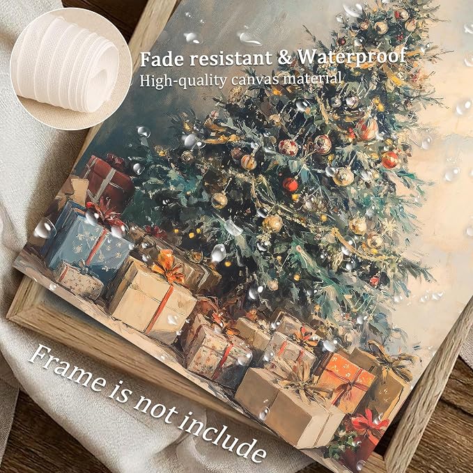 Vodefoad 9Pcs Christmas Print Set Winter Holiday Gallery Wall Prints Santa - Image 4