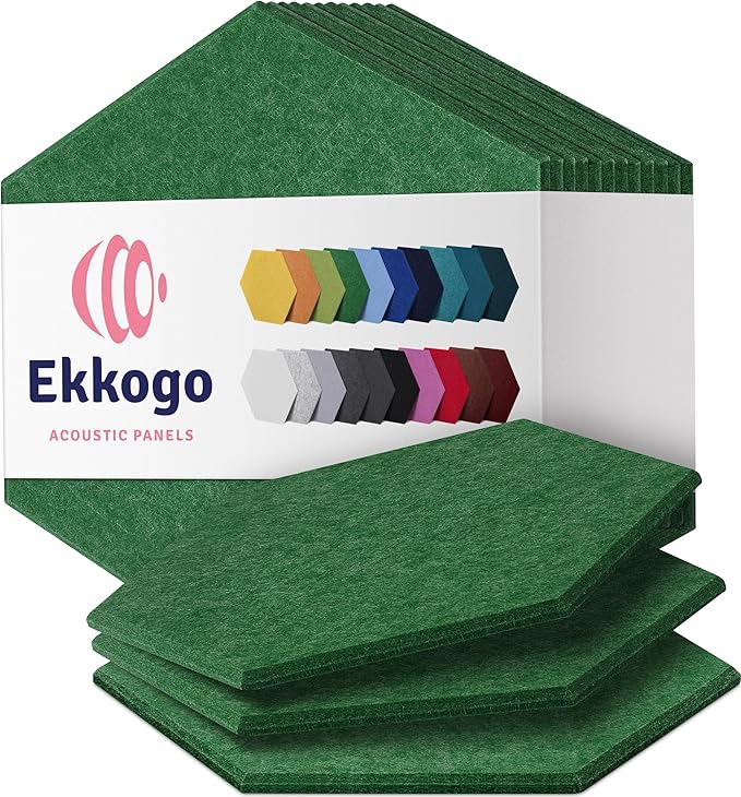 Acoustic Panels 12-Pack Soundproof Wall Panels 12"X10.4"X0.4" Sound Panels High by EkkogoAcousticPanels
