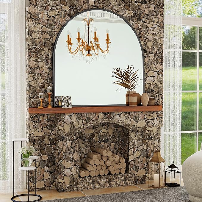 VooBang Wide Arched Wall Mirror, 38 x 40 inch Arch Bathroom Mirror, Wall - Image 6
