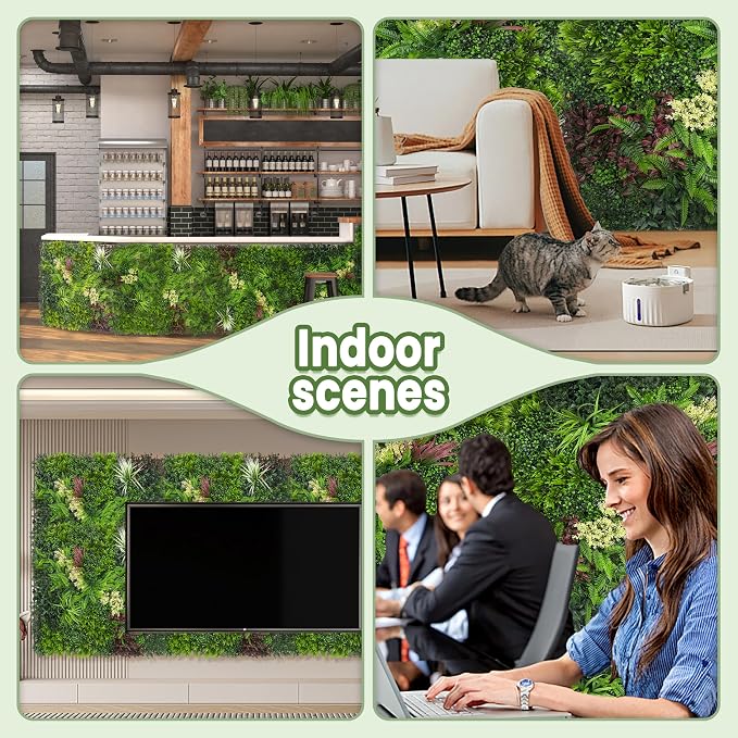 Artificial Grass Wall Boxwood Plant Panel: 20"x20" UV Resistant Green Leaves - Image 6