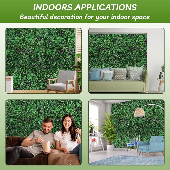 fanado Grass Wall Panels 20"x20", Artificial Hedge Greenery Wall Backdrop - Image 7