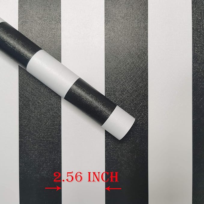 Guvana 197"x17.7" Black and White Stripe Contact Paper Peel and Stick Wallpaper - Image 3