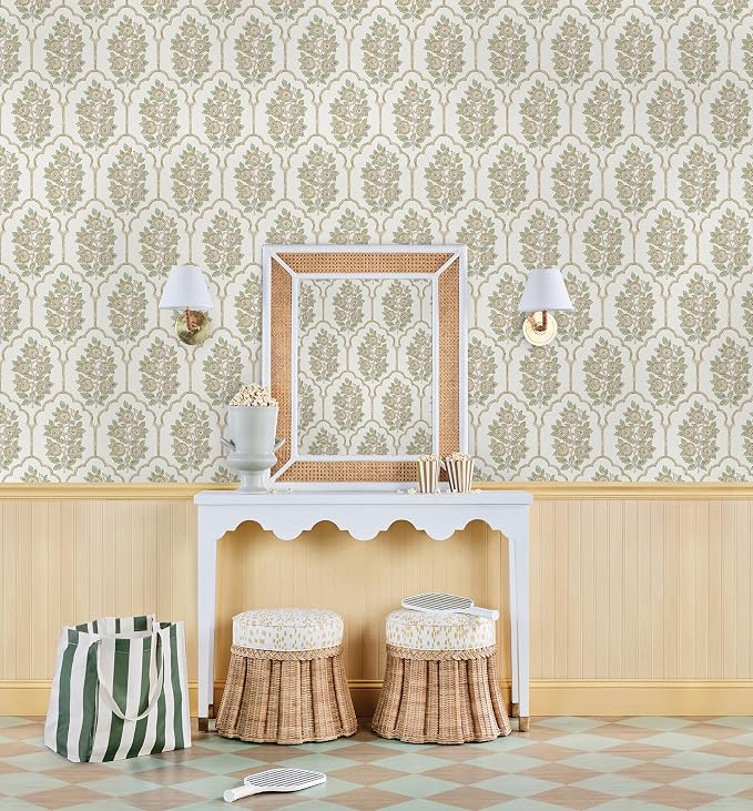 NuWallpaper x Society Social Floral Bazaar Ochre Peel and Stick Wallpaper - Image 4