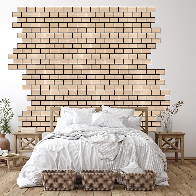 WoveN SounD Brick Acoustic Wall Panels, 16 Pack 16x12 Inch, PVC Wood Grain - Image 9