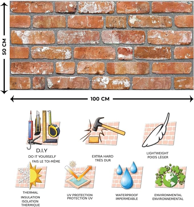 Dundee Deco 3D Wall Panels Faux Brick - Image 6