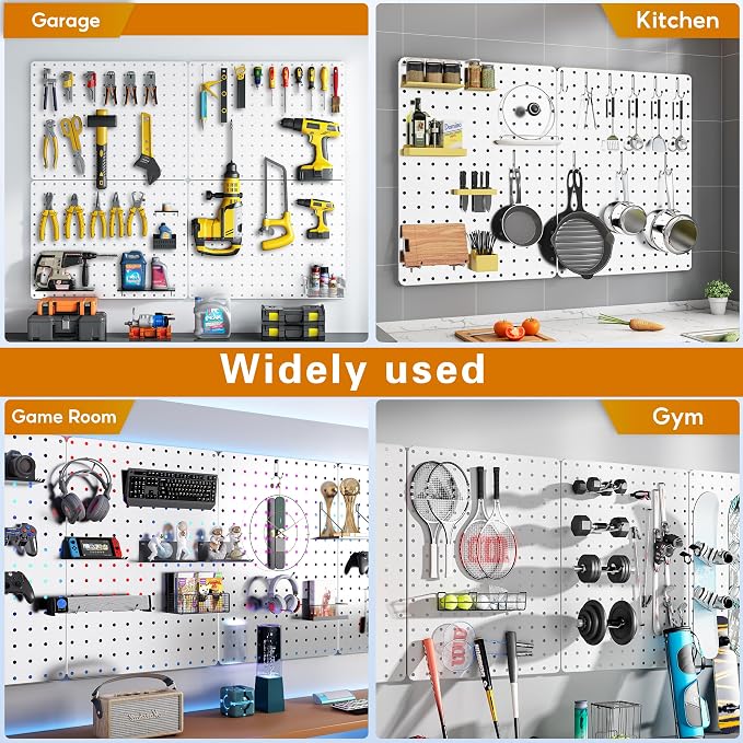 Peg Board, Includes 4 Pack White Peg Board Panels - Image 7