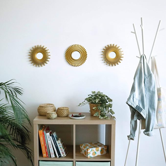 BONNYCO Gold Mirrors for Wall Pack of 3, Round Wall Mirrors Bedroom Room and - Image 5