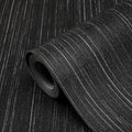 Black Grasscloth Peel and Stick Wallpaper A Set of 23.6" X 480" Self-Adhesive by Biyoeepeelstickwallpaper