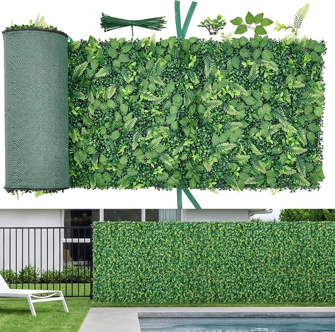 VEVOR Artificial Plant Wall, Each Panel 2 x 8 ft Artificial Boxwood Panels by VEVOR
