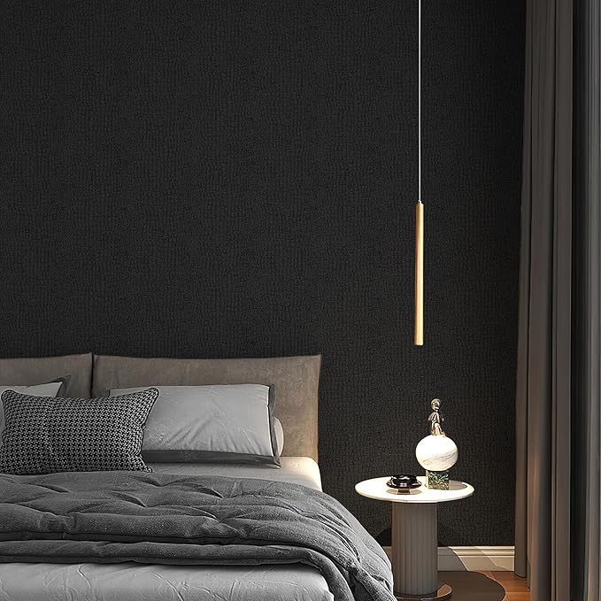 Fititem Black Peel and Stick Wallpaper 236inL 17.3inW Black Contact Paper - Image 6