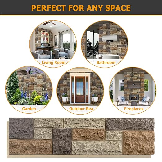 ROOMTEC 1-Pack Faux Stone Wall Covering Panels - Image 6