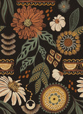 Simon&Siff Boho Peel and Stick Wallpaper, 17.3" x 80" Sun Floral Retro Contact by SimonSiff