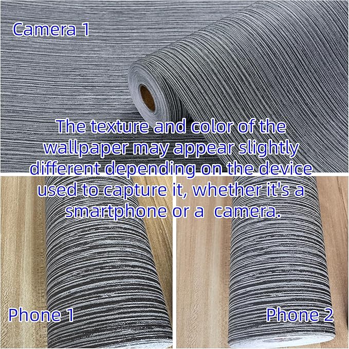 Haimin Grasscloth Wallpaper Textured 24in X 393in Fabric Contact Paper Gray - Image 5