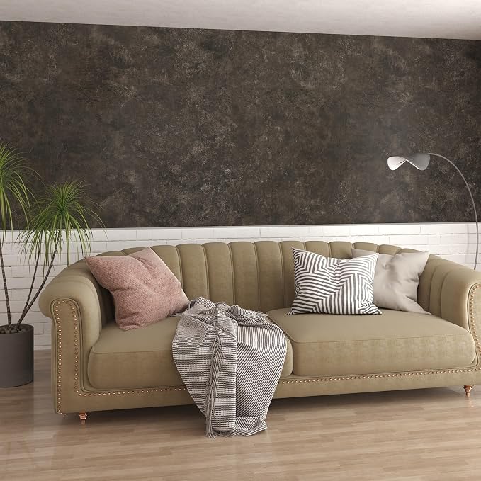 3yecao 31"×1181" Big Roll Large Size Wide Thick Dark Brown Tan Grey Concrete - Image 2