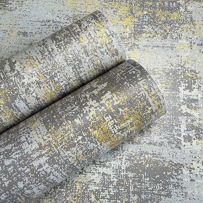 JiffDiff Vintage Metallic Peel and Stick Wallpaper Industrial Metallic Concrete - Image 7