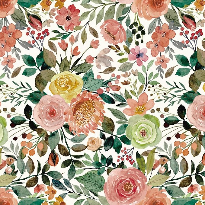 Floral Pattern Self-Adhesive Contact Paper, Oil and Water Resistant Drawer by wallpaper