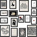 LANCHI95 16 PCS FRAMED Black and White Home Decor, Eclectic Wall Art, by LANCHI95