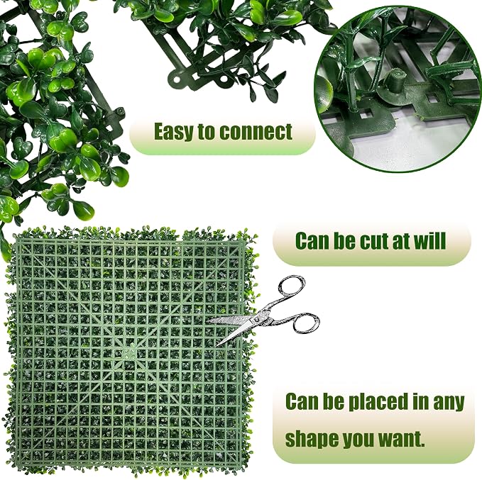 Artificial Boxwood Panels, Garden and Indoor Outdoor Plant Wall&Fence Covering - Image 4