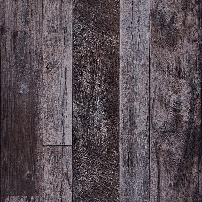 WENMER 17.71" x 590" Grey Wood Peel and Stick Shiplap Self Adhesive Wallpaper by WENMER