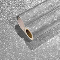 CHIHUT Sparkle Silver Glitter Wallpaper Peel and Stick Silver Glitter Contact by CHIHUT