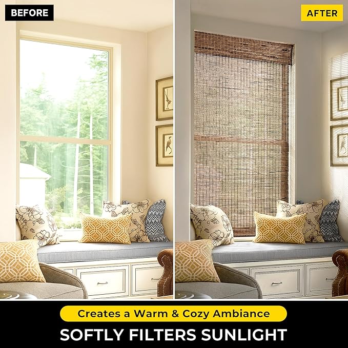 UNISHADES Cordless Bamboo Roman Shades - Image 2