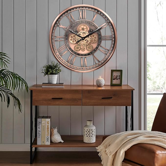 CLXEAST 21 Inch Large Roman Numeral Wall Clock - Image 6