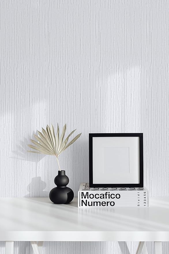 White Grasscloth Wallpaper Peel and Stick Textured Wallpaper - Image 6