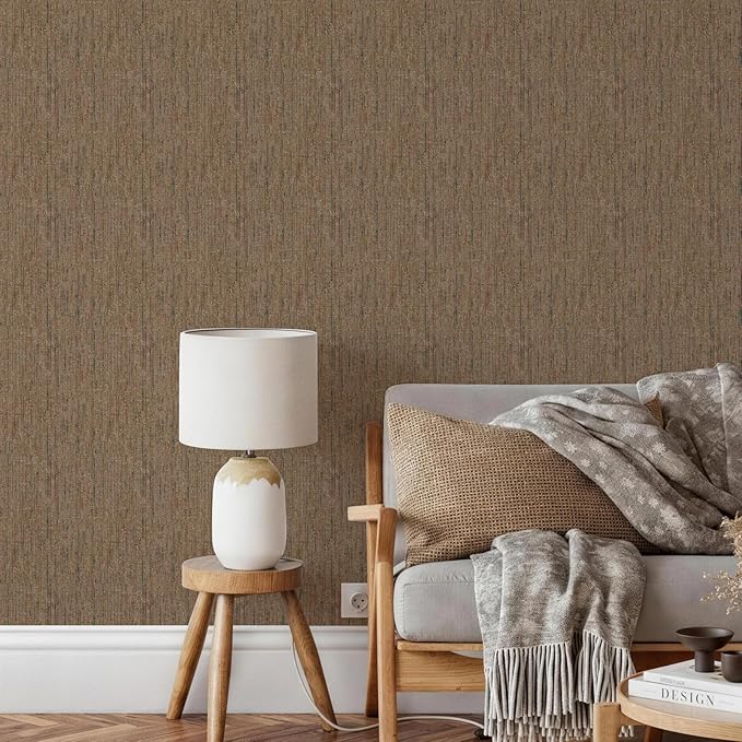 JiffDiff Woven Wallpaper Peel and Stick 17.3" x 120" Colorful Paint Grasscloth - Image 3