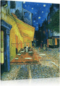 Van Gogh Canvas Wall Art: Café Terrace at Night Oil Painting Picture by 1KINGO