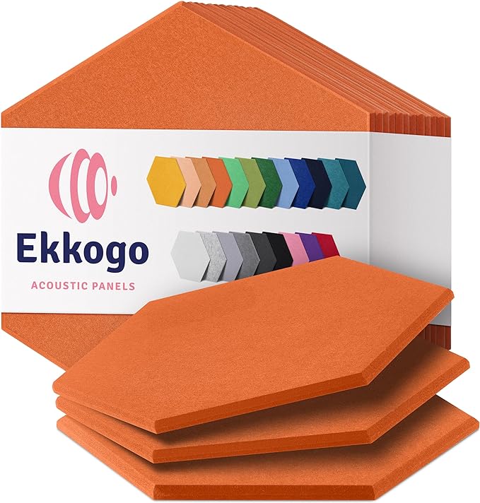 Acoustic Panels 12-Pack Soundproof Wall Panels 14"X12.1"X0.4" Sound Panels High by EkkogoAcousticPanels