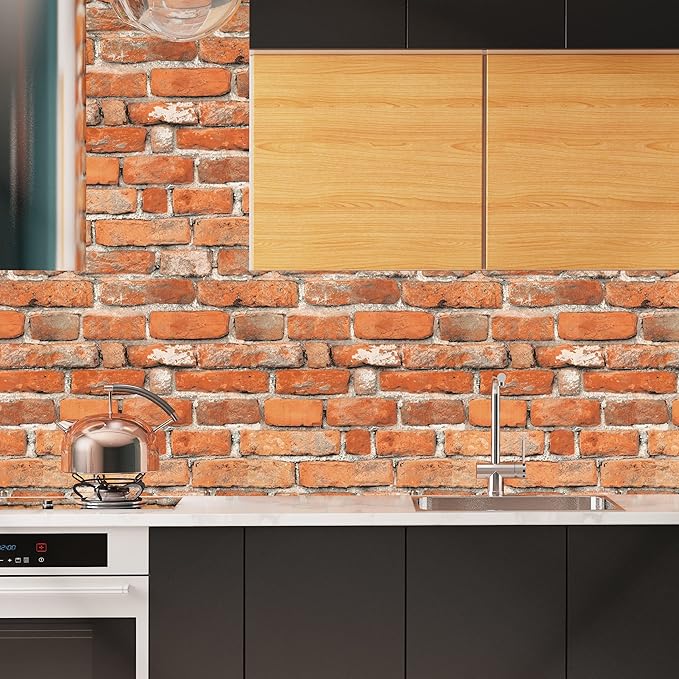 Faux Brick Peel and Stick Wallpaper 17.7" x 78.7" Contact Paper - Image 3