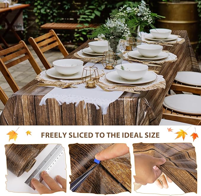 Kochorie 100 Ft x 54 Inch Wood Grain Tablecloth Roll in Slide Cutter Box - Image 4
