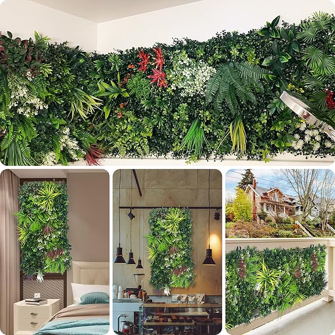 ODTORY Artificial Hedge Grass Wall Panel: 40" x 20" UV-Anti Faux Boxwood Ivy - Image 6