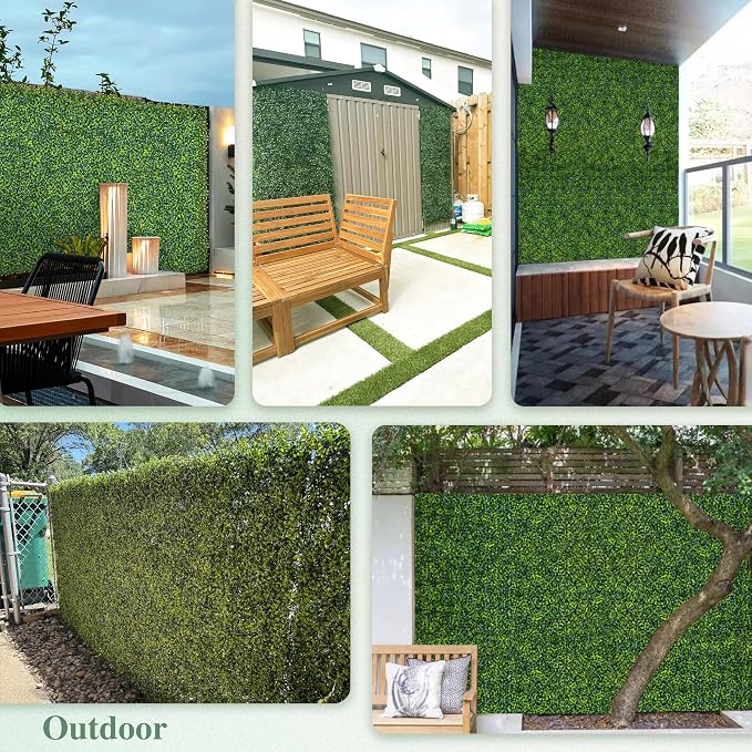ODTORY Artificial Boxwood Roll Panels, Decorative Grass Wall Covering - Image 6