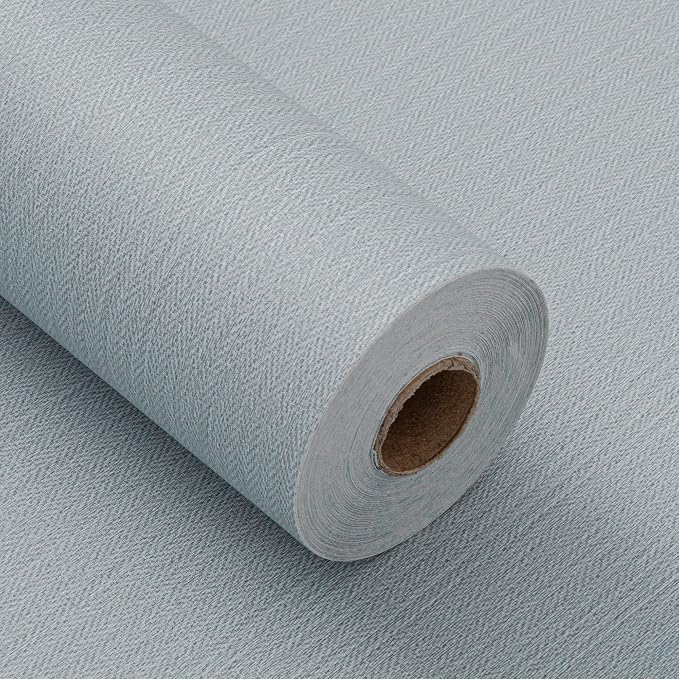 Haimin Fabric Wallpaper Textured Contact Paper Peel and Stick Faux Linen Wall by HaiminHomeDecorWallpaper