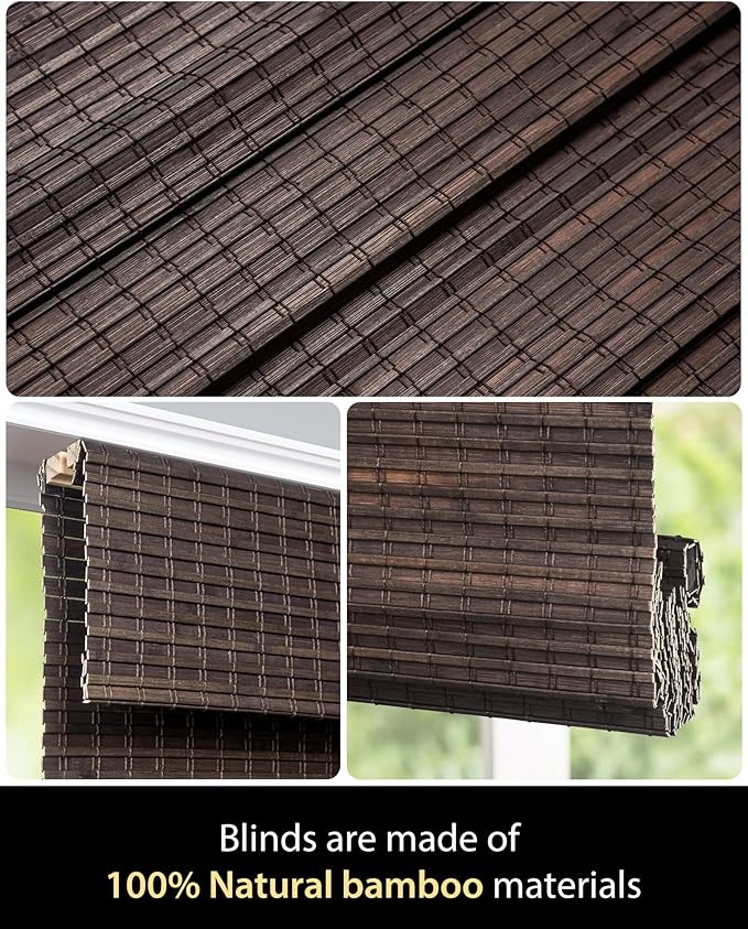 UNISHADES Cordless Bamboo Roman Shades - Image 4