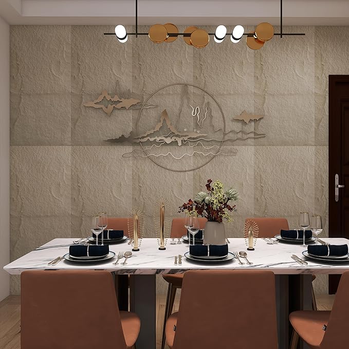 4-Pack 3D PU Stone Wall Panels for Interior Decor Faux Stone Accent Tiles - Image 6